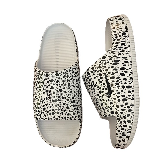 Nike Calm Electric Men's Slides Sandals Print Football Grey HF1067 001 Men's 9 - Picture 1 of 8